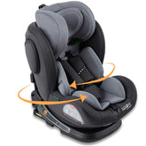 FableKids Kinderautostoel met Isofix, 360 graden draaibaar, autokinderzitje, autostoeltje, i-size 40-150 cm, 5-punts veiligheidsgordel, 8-voudig instelbare hoofdsteun, ECE R129/03, grijs