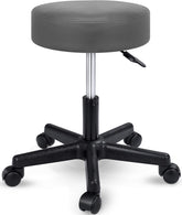 Tresko Draaikruk met wieltjes, kussen van 10 cm, 360 graden draaibaar, in hoogte verstelbaar, keuze uit 8 verschillende kleuren, voor schoonheidsspecialisten, dokters, enz., grijs