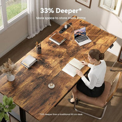 Zit sta bureau - Elektrisch - Verstelbaar - 180x80 cm - Bruin - HLDIRECT