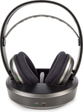 Nedis Draadloze TV-Koptelefoon – Over-Ear – RF – 100 m – 11 uur Batterij – Laadstation – Zilver •