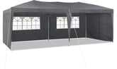 CLIPOP Opvouwbare paviljoen, 3x6 feesttent, UV-beschermende tuinpaviljoen met 4 zijpanelen, grijs