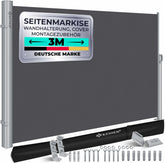 KESSER® Zijmarkies - Uittrekbaar - Luifel - 300x200cm - Donkergrijs