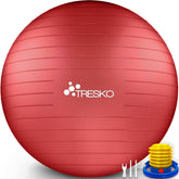 Fitness bal - Yoga bal - Pilates bal - Zwangerschapsbal - 75 cm - Rood - TRESKO