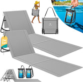 KESSER® Set van 2 opvouwbare strandmatten, met verstelbare rugleuning, draagriem, waterdichte tas en opslag, opvouwbare ligstoel voor strand, tuin en terras, elk 130 kg belastbaar