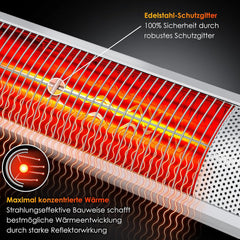 Infrarood Verwarming - Terrasverwarmer - Elektrische Heater - Zilver - KESSER®