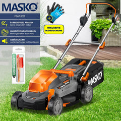 MASKO® Elektrische grasmaaier - Grastrimmer - 37cm - Grijs •