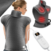 KESSER® Elektrisch verwarmingskussen voor rug, schouders, nek met automatische uitschakeling, 9 warmtestanden, 60 x 85 cm, warmtekussen met tailleriem, rugverwarmer, elektrische deken, wasbaar,