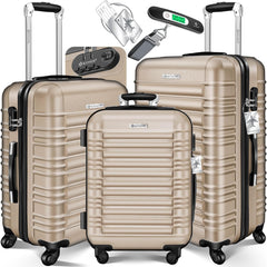 Kofferset - 3 delig - Trolley - Reiskofferset - Beige - KESSER®