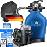 KESSER® Zandfilterinstallatie zandfilter + 700 g filterballen vervangen 25 kg filterzand 7-weg ventiel met drukweergave zwembadfilter 10 m³/h filterinstallatie filterketel voor zwembad 10.200 l/u