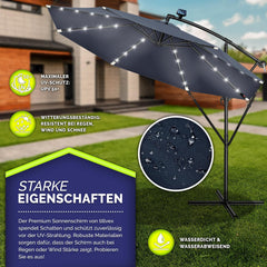 Zweefparasol - Tuinparasol - Parasol 300 cm - Met voet - Met Parasolhoes - Blauw - Tillvex •