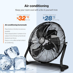 Aerson Vloerventilator - 50cm - 3 standen - 120W - Zwart