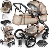 Kinderwagen 3 in 1 - Buggy - Wandelwagen - Kinderbuggy - Beige - KIDUKU®