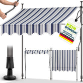 Klemluifel - Balkon luifel - Verticale luifel - 250 cm - Blauw/Grijs - Tillvex®