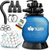 Zandfilterpomp - Zandfilter voor zwembad - Tot 21000L - Blauw - Tillvex