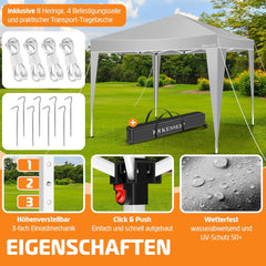 Partytent - opvouwbaar - 3x3 m - Paviljoen - Grijs - KESSER®