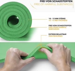 Yogamat - Fitness mat - Sportmat - Yoga mat extra dik - Groen - TRESKO