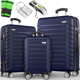 Kofferset - 3 delig - Trolley - Reiskoffer set - Navyblauw - Tillvex®