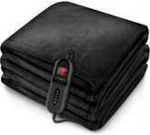 sinnlein® Elektrische deken van pluche, 160 x 120 cm, elektrische warmtedeken met automatische uitschakeling, knuffeldeken, timerfunctie, 9 temperatuurniveaus, wasbaar tot 40 °C, digitaal display