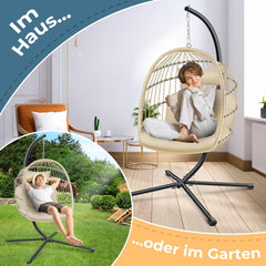 Egg Hangstoel - Binnen en buiten - Tot 150kg - Beige - KESSER®