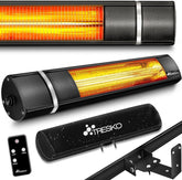 Infrarood Verwarming - Terrasverwarmer - Elektrische Heater - Zwart - TRESKO®