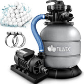 Zandfilterpomp - Zandfilter voor zwembad - 7900L/u - Grijs - Tillvex®