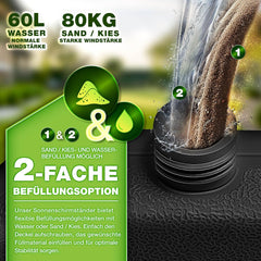 Tillvex® Parasoltegel - Parasolvoet - Vulbaar tot 120 kg - Zwart