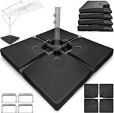 Tillvex® Parasoltegel - Parasolvoet - Vulbaar tot 120 kg - Zwart