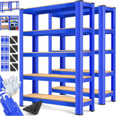 MASKO® Opbergrek - Stellingkasten - Set van 2 - Tot 875kg - Blauw •