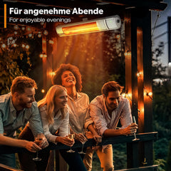 Infrarood Verwarming - Terrasverwarmer - Elektrisch - Heater - Zilver - TRESKO®