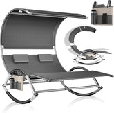 Ligbed met zonnedak - Zonnebed - Ligstoel - Antraciet - KESSER®