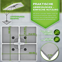 Tillvex® Parasoltegel - Parasolvoet - Vulbaar tot 120 kg - Grijs