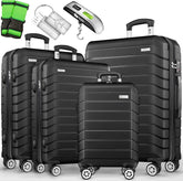 Kofferset - 4 delig - Trolley - Reiskoffer set - Zwart - Tillvex ®