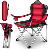 TRESKO® Campingstoel - Visstoel - Vouwstoel - Rood