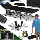 Veldbed - 1 Persoons - Kampeerbed - Stretcher - Zwart - KESSER®