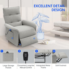 Fauteuil met armleuning - Relaxfauteuil - Relaxstoel - Elektrisch - Lichtgrijs - X1AG-V2 - FLEXISPOT