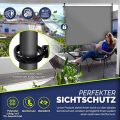 Tillvex® Klemluifel - Balkonluifel - Zonwering - 200x310 cm - Grijs