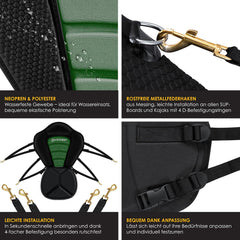 KESSER® Kajakstoel Premium voor SUP Board Stand Up Paddle Surfboard Seat - Incl. Met tas - SUP Paddling Paddling Paddling Paddleboards Gewatteerde zitting 32x38cm, Rugleuning 51x45cm snel en eenvoudig