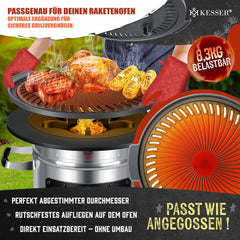 KESSER® Grillplaat voor raketoven, bbq van gietijzer
