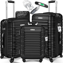 Kofferset - 3 delig - Trolley - Reiskofferset - Zwart - KESSER®