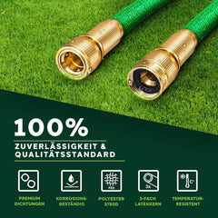 Flexibele Tuinslang - Inc. sproeikop - 22,5 meter - Groen