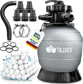 Zandfilterpomp - Zandfilter voor zwembad - Tot 35000L - Grijs - Tillvex