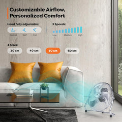 Aerson Vloerventilator - 50cm - 3 standen - 120W - Zilver