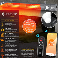 Infrarood Verwarming - Terrasverwarmer - Elektrische Heater - Grijs - KESSER®