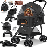 LOVPET® Hondenbuggy 2in1 Huisdieren - Wandelwagen - Zwart
