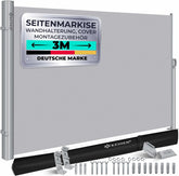 Windscherm uittrekbaar - Oprolbaar - Uitschuifbaar - Camping - 180x300 cm - Grijs - KESSER®