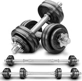 Dumbells set - Gewichten set - Halterset - Verstelbaar - 15 kg - Zwart - RE:SPORT