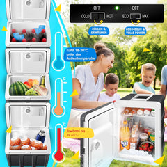 Koelbox Elektrisch – 12V en 230 volt - Coolbox - Frigobox - 40L – Zwart •