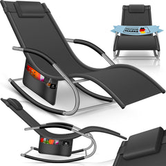 KESSER® Relaxstoel - Ligstoel - Tuinstoel - Weerbestendig - Antraciet