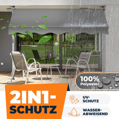 KESSER® Klemluifel - Balkonluifel zonder boren - 400cm - Verstelbaar - Grijs