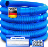 KESSER® Zwembadslang 8 m / Ø 32 mm | zwembadslang met | zonne-slang voor zwembad | zuigslang | pompslang | flexibele waterslang incl. slangklemmen en -verbinding | blauw